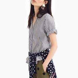 J. Crew Striped Button Up Top